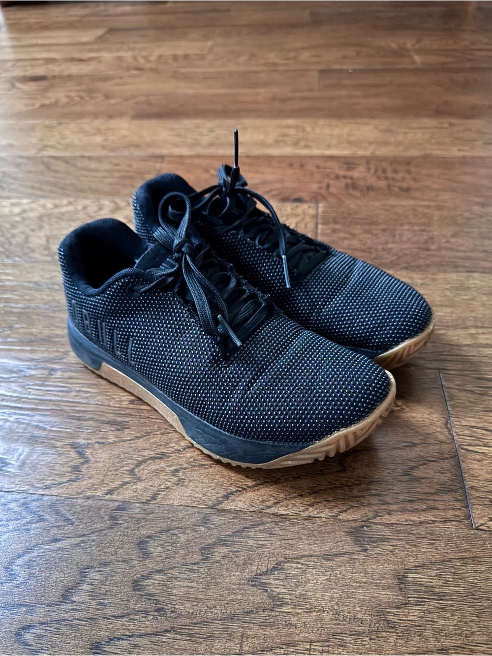 Black Knit Women’s Athletic Sneakers with Gum Sole